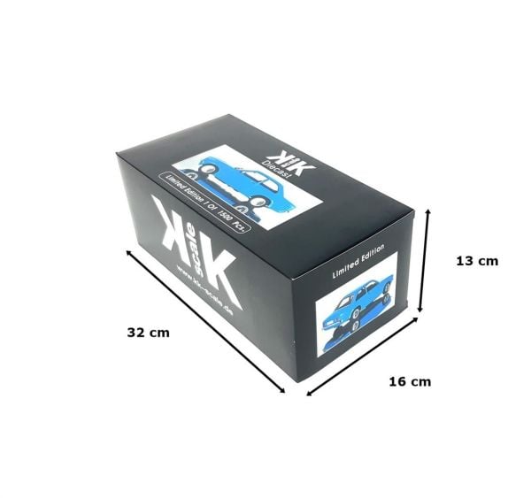 KKscale 180011 1/18 Ölçek, Opel Kadett C Sedan (Sealed Body Series), Mavi, Sergilemeye Hazır Metal Araba Modeli