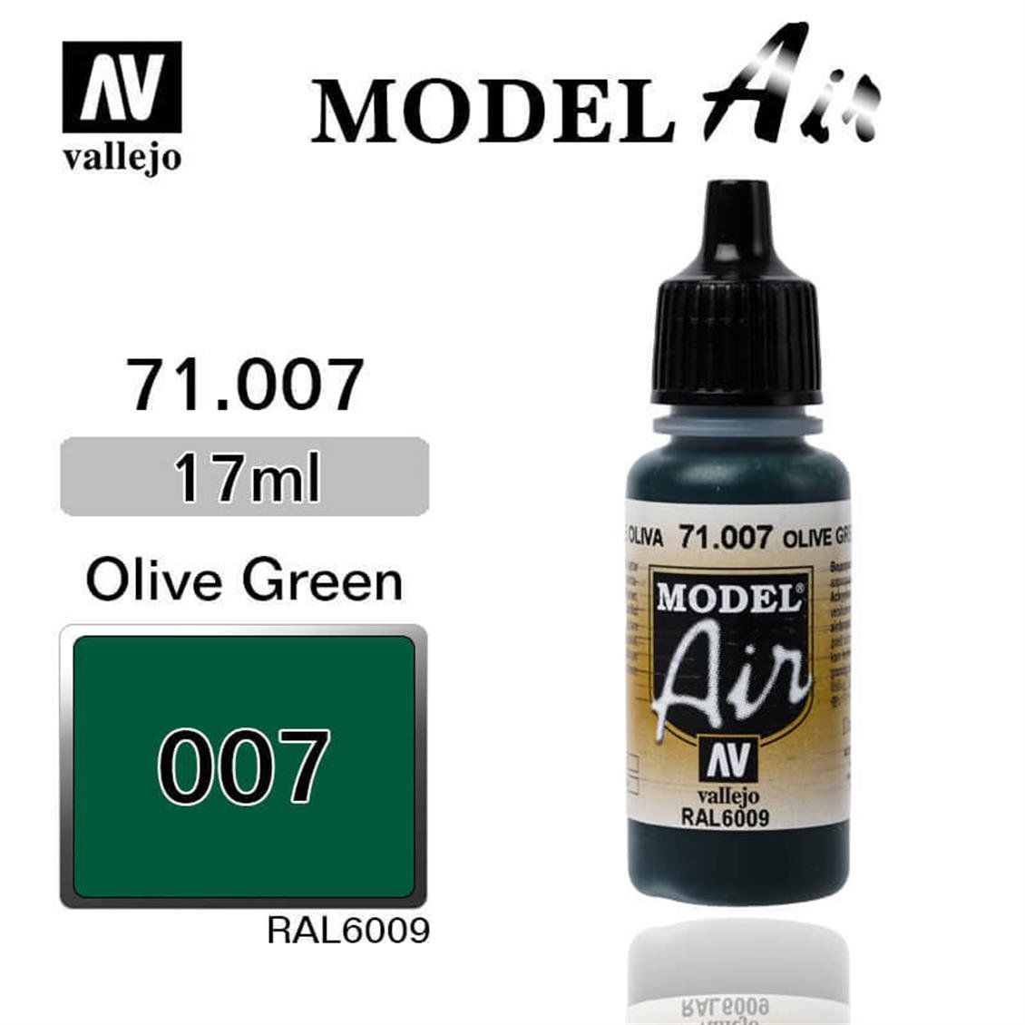 Vallejo 71007 17 ml. Olive Green, Model Air Serisi Model Boyası