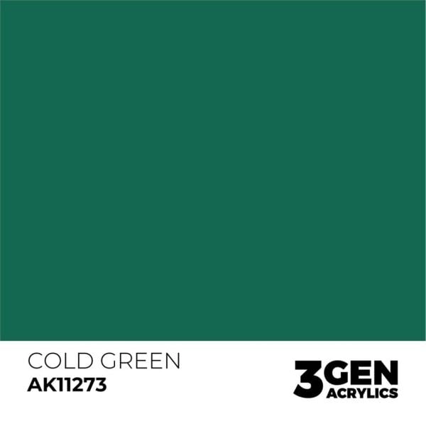 AK 11273 17 ml. Soğuk Yeşil (Cold Green Color Punch), Ultra Pigmentli 3GEN Akrilik Model Boyası