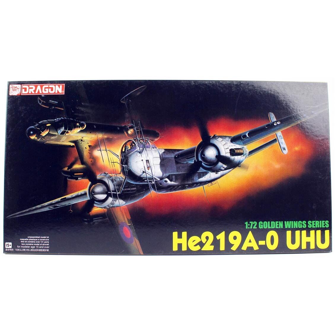 Dragon 5005 1/72 Ölçek, He219A-0 Uhu ( Golden Wing Serisi) Savaş Uçağı Plastik Model Kiti