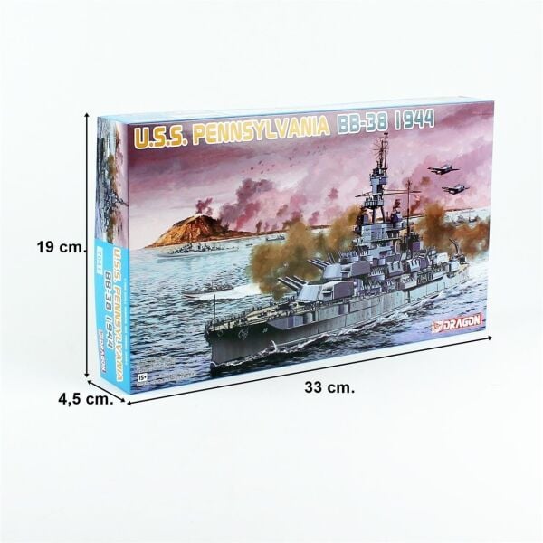 Dragon 7041 1/700 Ölçek, USS Pennsylvania BB-38 (1944) Savaş Gemisi Plastik Model Kiti
