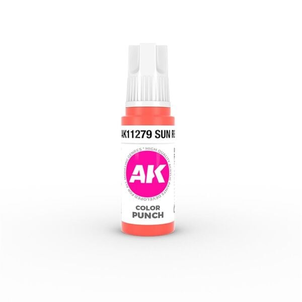AK 11279 17 ml. Güneş Kırmızı (Sun Red Color Punch), Ultra Pigmentli 3GEN Akrilik Model Boyası