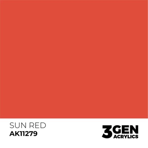 AK 11279 17 ml. Güneş Kırmızı (Sun Red Color Punch), Ultra Pigmentli 3GEN Akrilik Model Boyası