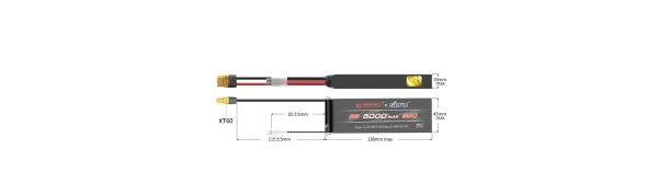 MJX B2S50P 2S 7.4V 5000Mah 35C Li-Po Pil