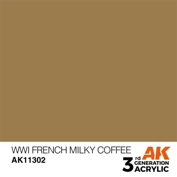 AK 11302 17 ml. WWI French Milky Coffee, AFV Serisi 3GEN Akrilik Model Boyası