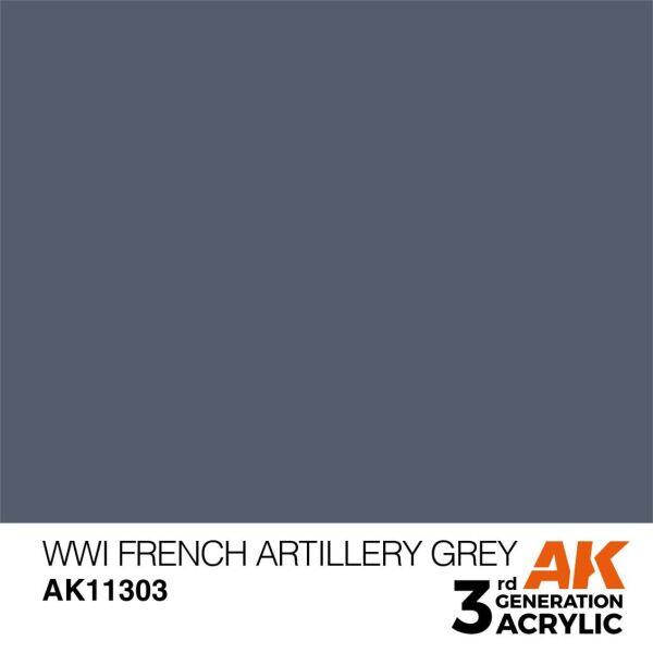 AK 11303 17 ml. WWI French Artillery Grey, AFV Serisi 3GEN Akrilik Model Boyası