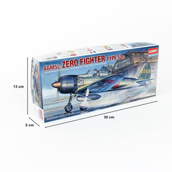 Academy 12493 1/72 Ölçek, Japon Zero Type 52C (A6M5C) Savaş Uçağı, Plastik Model kiti