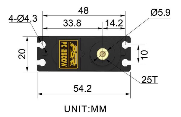 PWR 28 Kg Metal Dişli Dijital RC Servo Motor IP67 Waterproof