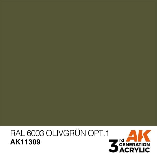 AK 11309 17 ml. RAL 6003 Olivegrün opt.1, AFV Serisi 3GEN Akrilik Model Boyası