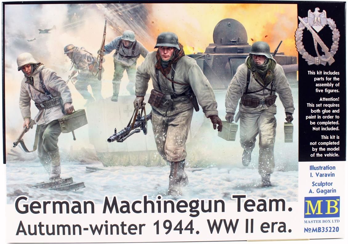 Masterbox 35220 1/35 Ölçek, Alman Makinalı Tüfek Timi, Sonbahar Kış 1944, Plastik Figür Kiti