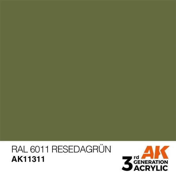 AK 11311 17 ml. RAL 6011 Resedagrün, AFV Serisi 3GEN Akrilik Model Boyası