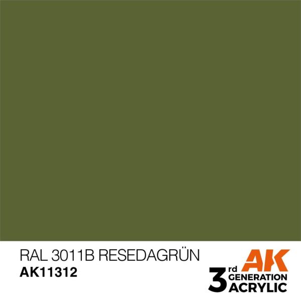 AK 11312 17 ml. RAL 6011B Resedagrün, AFV Serisi 3GEN Akrilik Model Boyası