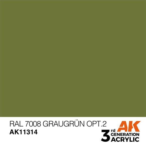 AK 11314 17 ml. RAL 7008 Graugrün Opt 2, AFV Serisi 3GEN Akrilik Model Boyası