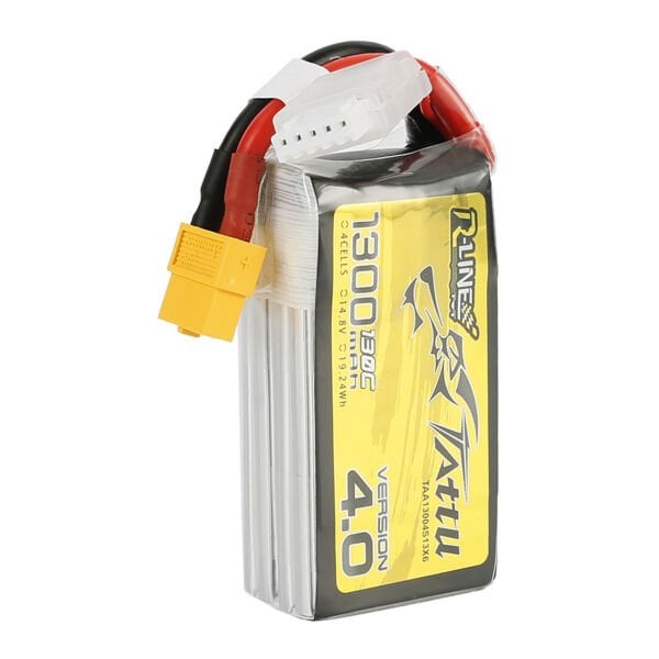 Tattu 1300mAh 4s 130C 14.8V R-Line Version 4.0 Lipo Battery Pack with XT60 Plug