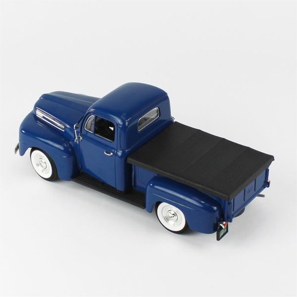 Road Signature 92218 1/18 Ölçek, 1948 Ford F-1 Pickup With Flatbed Cov, Blue, Sergilemeye Hazır Metal Araba Modeli