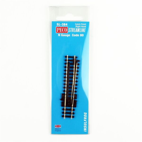 Peco SL-384 Code 80 1/160 Ölçek, 86 mm. Sağ Yakalama Makası, Model Tren Rayı