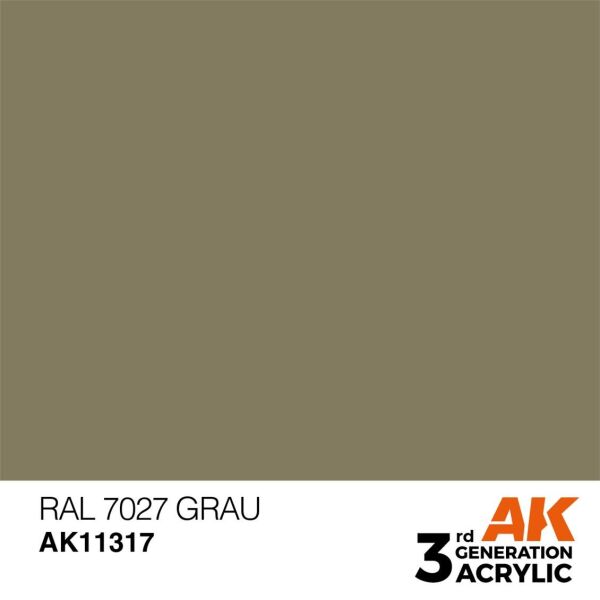 AK 11317 17 ml. RAL 7027 Grau, AFV Serisi 3GEN Akrilik Model Boyası