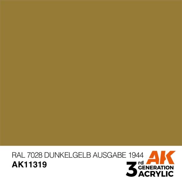 AK 11319 17 ml. RAL 7028 Dunkelgelb Ausgabe 1944, AFV Serisi 3GEN Akrilik Model Boyası