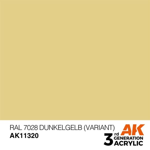 AK 11320 17 ml. RAL 7028 Dunkelgelb (Variant), AFV Serisi 3GEN Akrilik Model Boyası