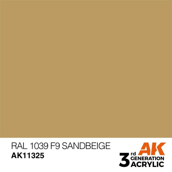 AK 11325 17 ml. RAL 1039 F9 Sandbeige, AFV Serisi 3GEN Akrilik Model Boyası