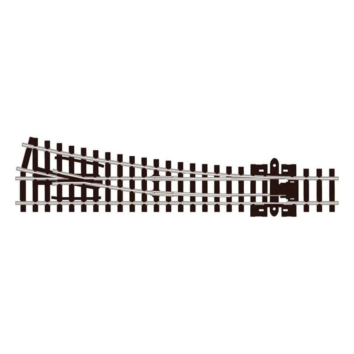 Peco SL-395 Code 80 1/160 Ölçek, 457 mm. Çap, Uzak Mesafe Sağ Makas, Model Tren Rayı