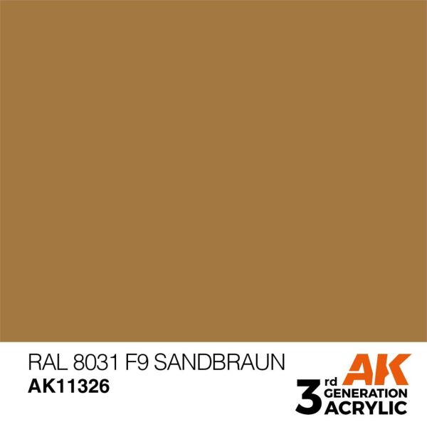AK 11326 17 ml. RAL 8031 F9 Sandbraun, AFV Serisi 3GEN Akrilik Model Boyası
