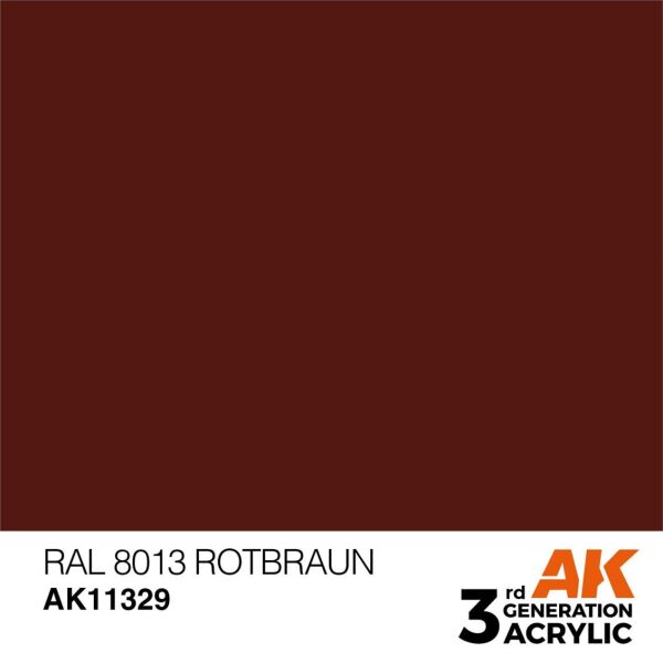 AK 11329 17 ml. RAL 8013 Rotbraun, AFV Serisi 3GEN Akrilik Model Boyası