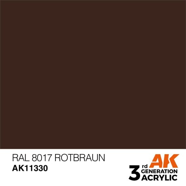 AK 11330 17 ml. RAL 8017 Schokobraun, AFV Serisi 3GEN Akrilik Model Boyası
