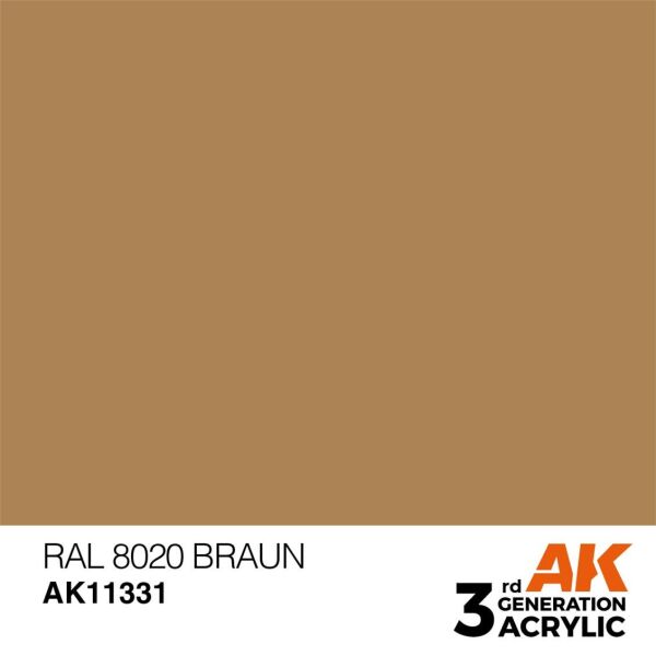 AK 11331 17 ml. RAL 8020 Braun, AFV Serisi 3GEN Akrilik Model Boyası