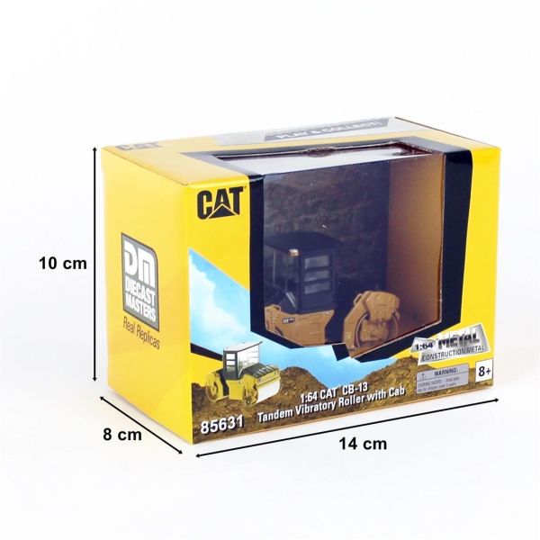 Diecast Masters 85631 1/64 Ölçek, Cat CB-13 Kabinli, Titreşimli CAB Silindir , Sergilemeye Hazır Metal İş Makinası Modeli