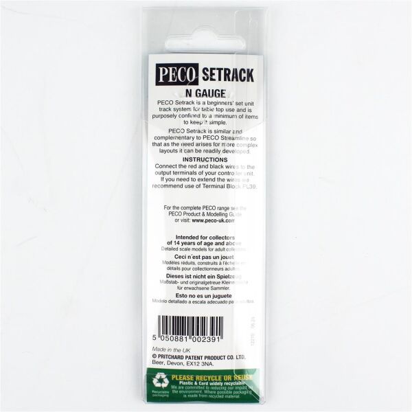 Peco ST-10 Code 80 1/160 Ölçek, 87 mm. Kablo Bağlantılı, Düz Model Tren Rayı