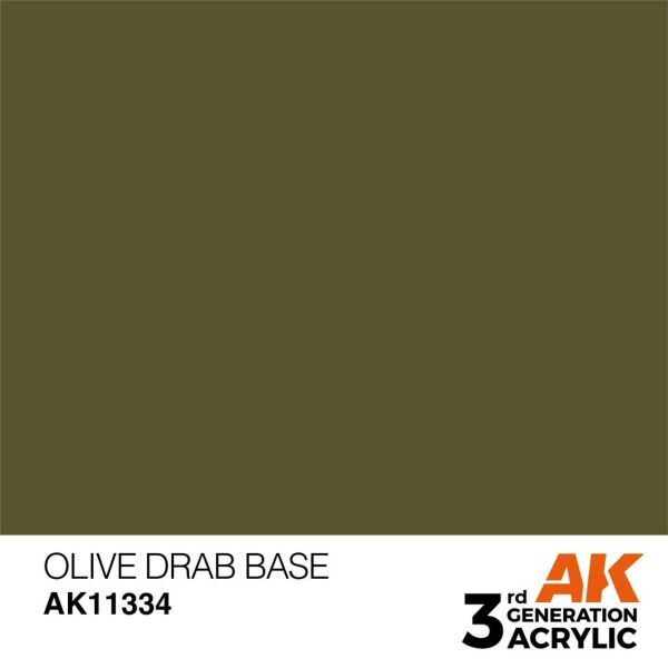 AK 11334 17 ml. Olive Drab Base, AFV Serisi 3GEN Akrilik Model Boyası