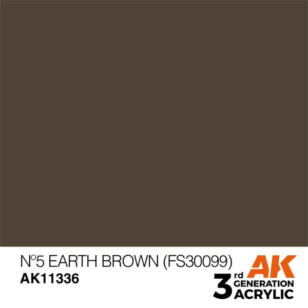 AK 11336 17 ml. Nº5 Earth Brown (FS30099), AFV Serisi 3GEN Akrilik Model Boyası