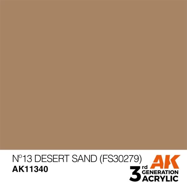 AK 11340 17 ml. Nº13 Desert Sand (FS30279), AFV Serisi 3GEN Akrilik Model Boyası