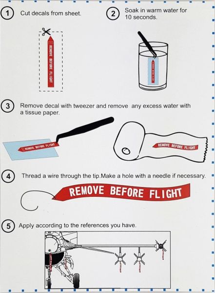 Babibi B3D-0001 1/72 Ölçek, Remove Flight Tags, 3 Boyutlu Dekal Çıkartma