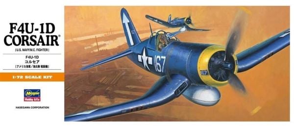 Hasegawa A10 140 1/72 Ölçek, F4U-1D Corsair, Savaş Uçağı, Plastik Model kiti