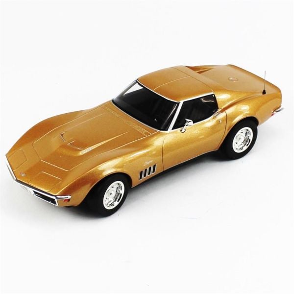 Norev 189031 1/18 Ölçek, 1969 Chevrolet Corvette Coupe, Metalik Altın, Sergilemeye Hazır Metal Araba Modeli