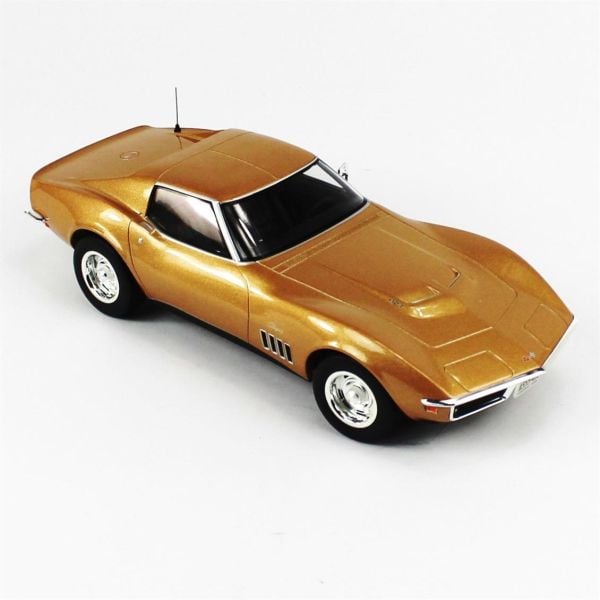 Norev 189031 1/18 Ölçek, 1969 Chevrolet Corvette Coupe, Metalik Altın, Sergilemeye Hazır Metal Araba Modeli