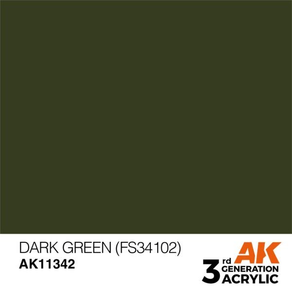 AK 11342 17 ml. Dark green FS34102, AFV Serisi 3GEN Akrilik Model Boyası