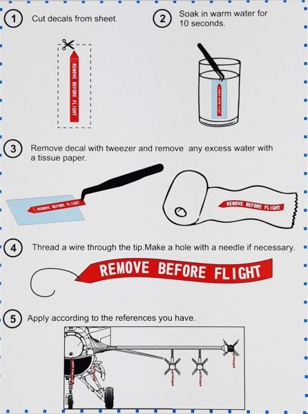 Babibi B3D-0003 1/32 Ölçek, Remove Flight Tags, 3 Boyutlu Dekal Çıkartma