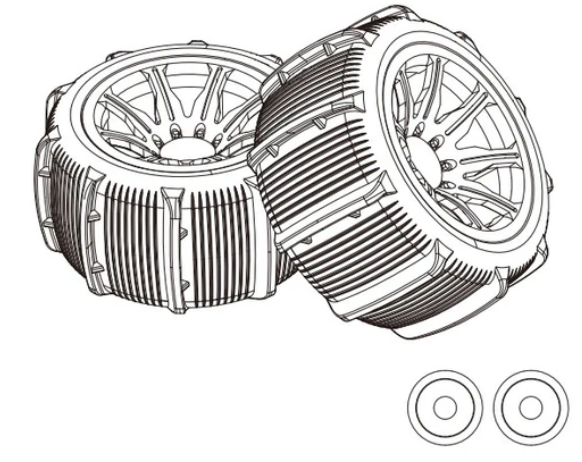 MJX Hyper Go 14210 Paddle Tyre Wheels 2 Pack