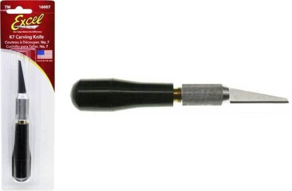EXCEL K-7 A. H. Ahşap Oyma Bıçağı, Düz Oyma Bıçağı ile Siyah