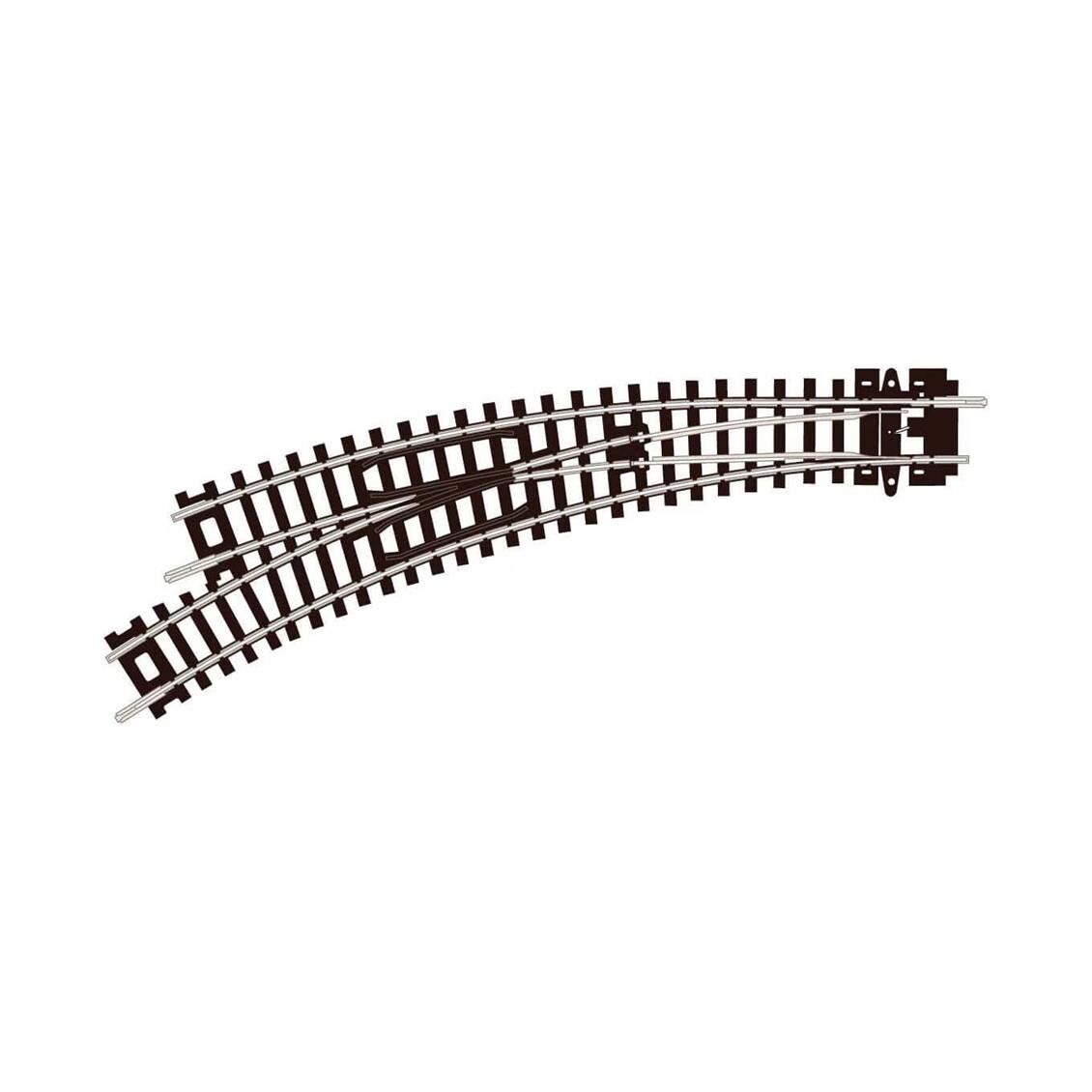 Peco ST-45 Code 80 1/160 Ölçek, 156 mm. Çap, Sola Dönüşlü Makas, Model Tren Ray