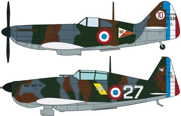 Hasegawa 1941 1/72 Ölçek, Morane Saulnier M.S.406 & Dewoitine D.5 (Limited Edition), Savaş Uçağı, Plastik Model kiti