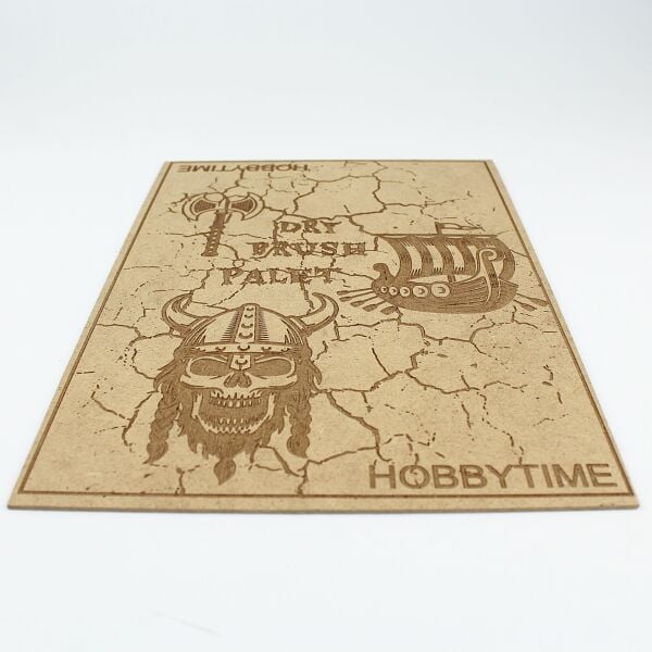 Viking Motifli DryBrush Paleti, MDF üzeri Lazer Kazıma, 21X30 cm.