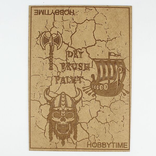 Viking Motifli DryBrush Paleti, MDF üzeri Lazer Kazıma, 21X30 cm.