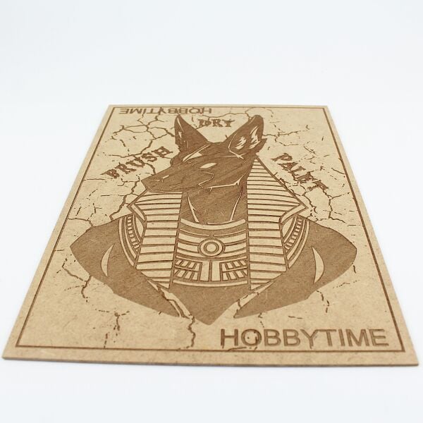 Anubis Motifli DryBrush Paleti, MDF üzeri Lazer Kazıma, 21X30 cm.