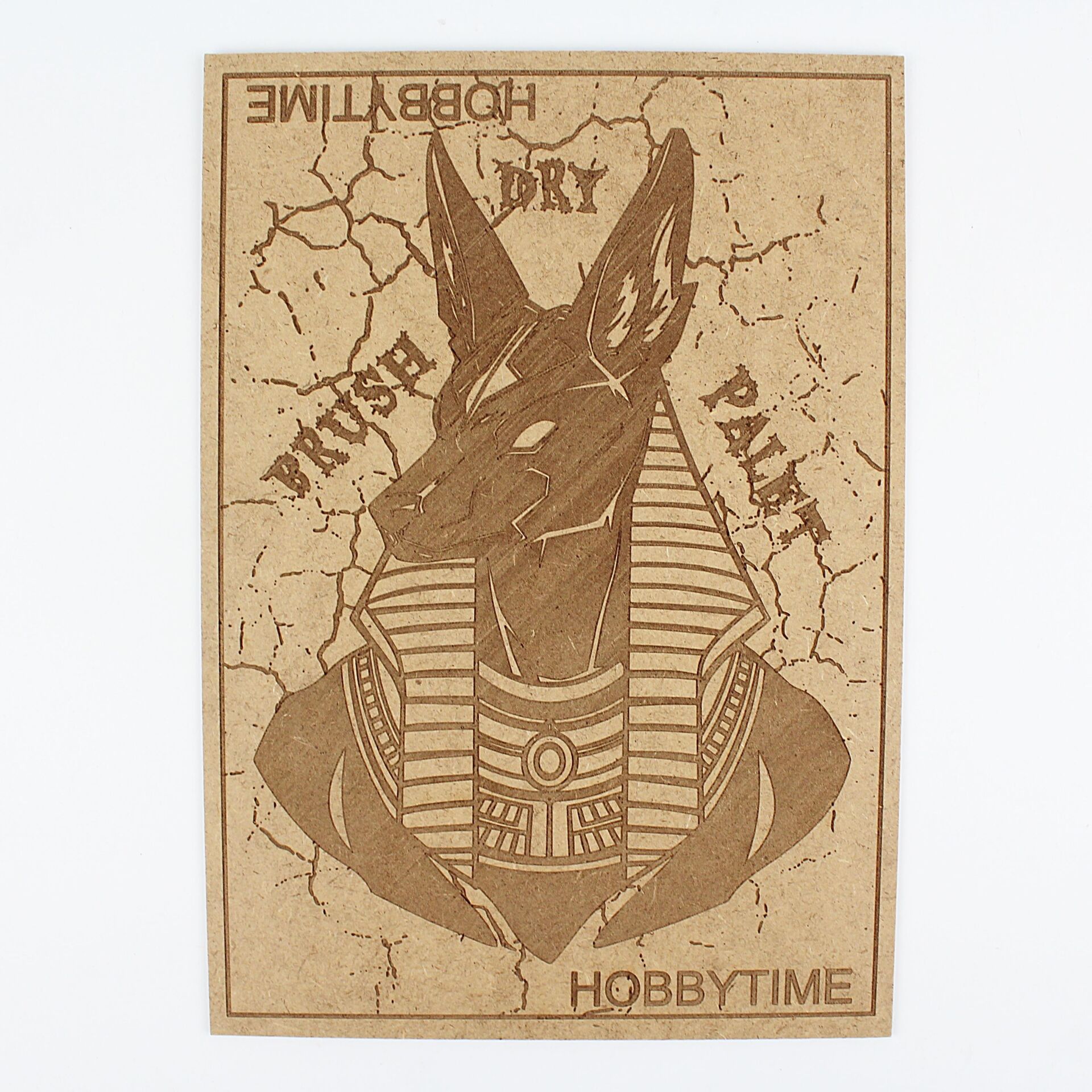 Anubis Motifli DryBrush Paleti, MDF üzeri Lazer Kazıma, 21X30 cm.