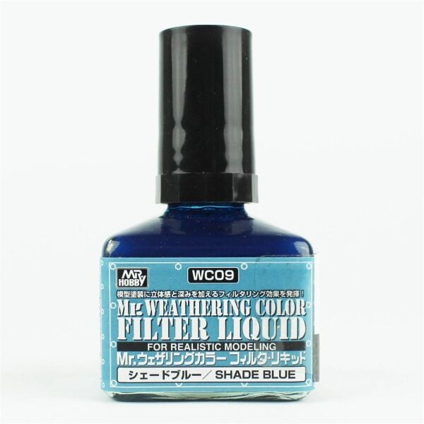 Mr.Hobby WC-09 40 ml. Filter Liquid Shade Blue, Eskitme Model Boyası