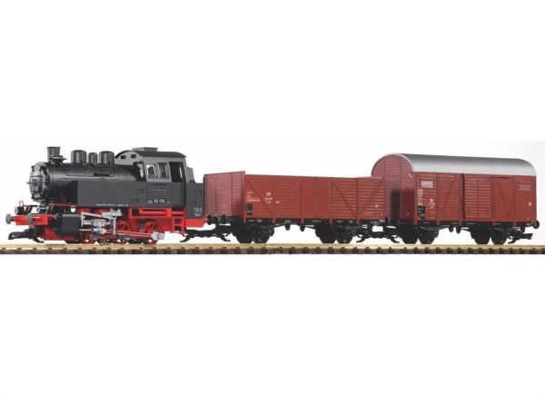 Piko 37120 1/22,5 Ölçek, Buharlı Lokomotifli, 2 Yük vagonlu, Sesli, DB III, Model Tren Başlangıç Seti